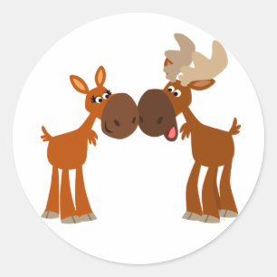 Personalizado lindo Moose Pareja en el Pegatina de