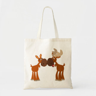 Personalizado lindo Moose Pareja en la bolsa de am