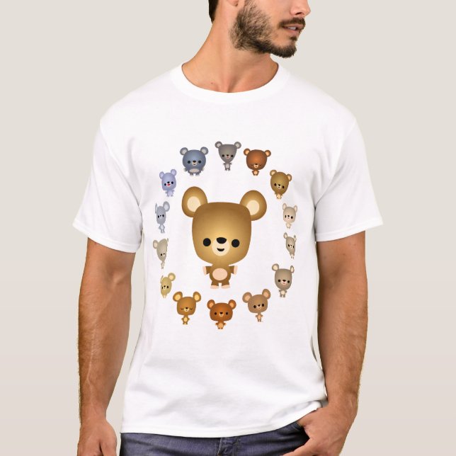 Personalizado lindo oso bebé niños camiseta (Anverso)