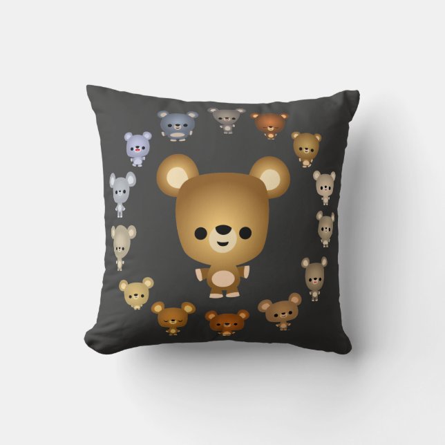 Personalizado lindo oso bebés almohada (Anverso)