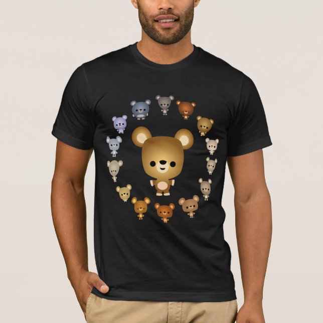 Personalizado lindo oso bebes camiseta (Anverso)