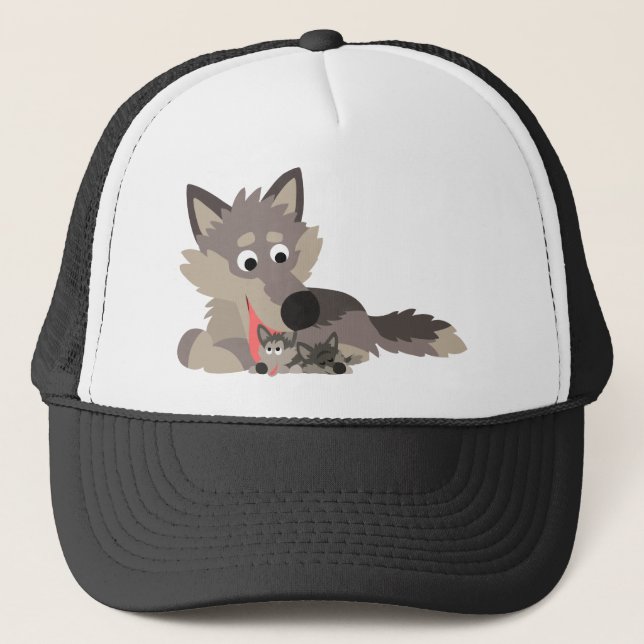 Personalizado lindo papá Wolf y Gorra de Pups (Anverso)