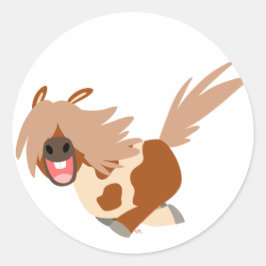 Personalizado lindo pegatina feliz de Pinto Pony