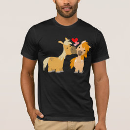 Personalizado lindo ponis en camiseta enamorada
