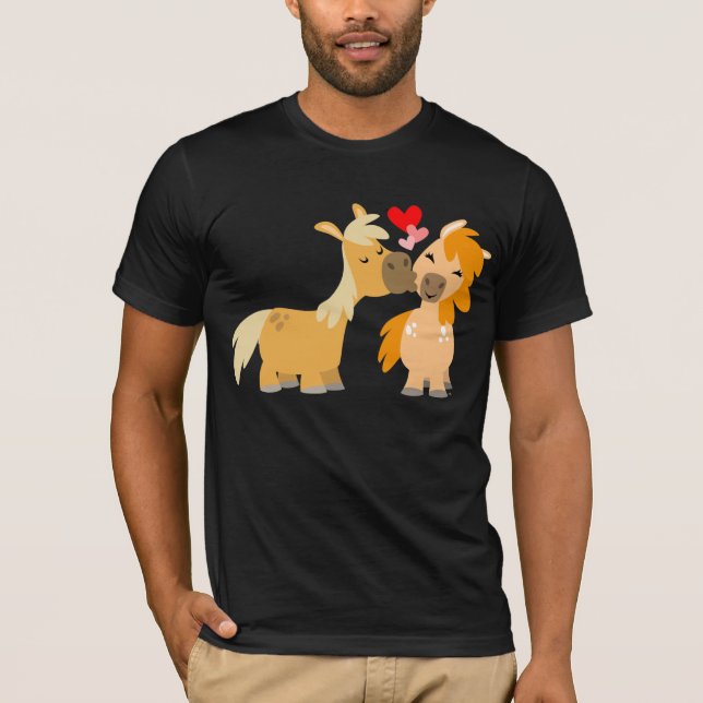 Personalizado lindo ponis en camiseta enamorada (Anverso)