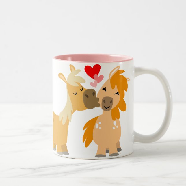 Personalizado lindo ponis en la taza del amor (Derecha)
