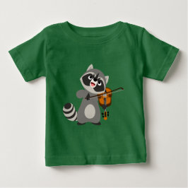 Personalizado lindo Raccoon Jugando Violin Baby T-