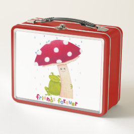 Personalizado lindo sentada de rana y hongo bajo l