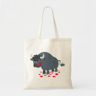 Personalizado lindo toro y bolsa de sangre roja