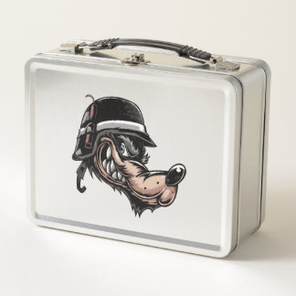 Personalizado lobo con dinamita en su casco alemán