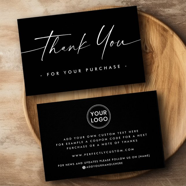 Personalizado logo guión manuscrito gracias insert (Custom logo handwritten script thank you insert)