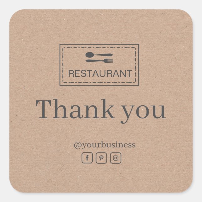 Personalizado logo restaurant | Gracias pegatina