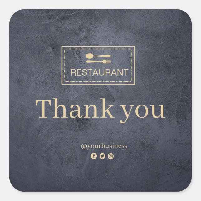 Personalizado logo restaurant | Gracias pegatina (Anverso)