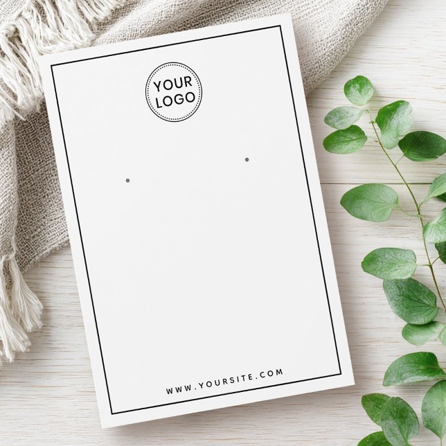 Personalizado logotipo tarjeta de presentación de  (Custom logo thin black border earring display card)