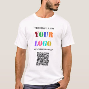 Personalizado Logotipo Texto y código QR camiseta 