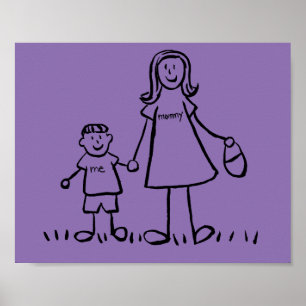 Personalizado madre e hijo Poster de arte