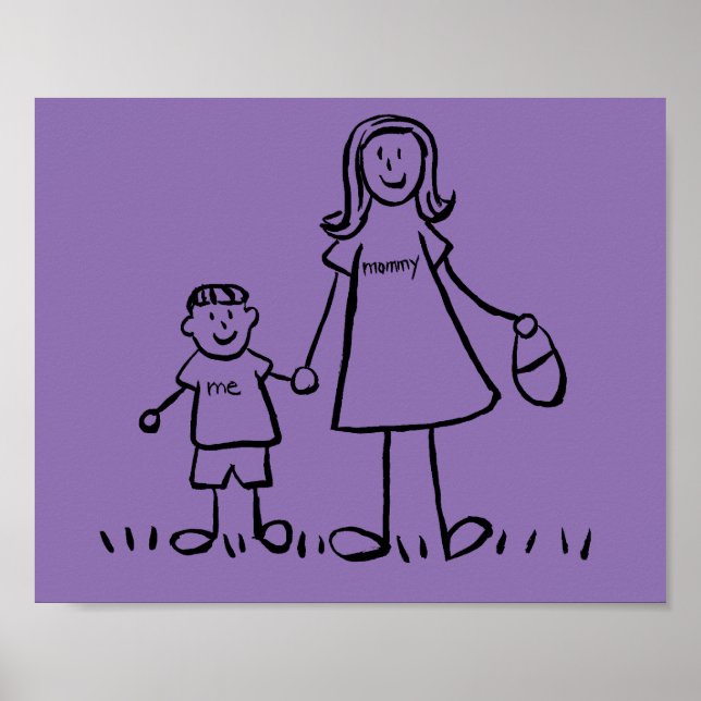 Personalizado madre e hijo Poster de arte (Frente)