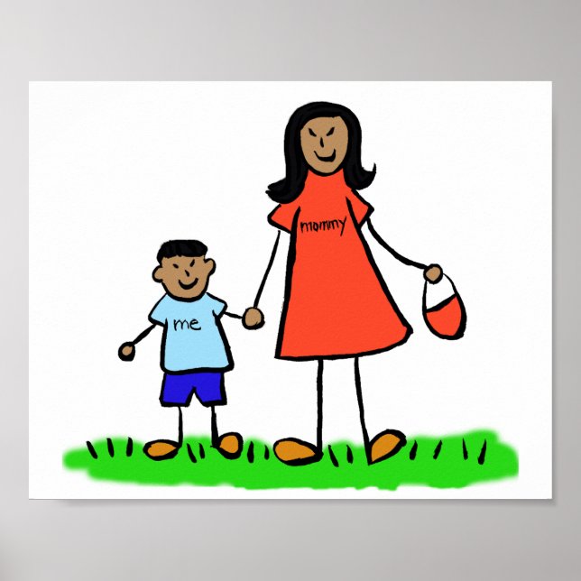 Personalizado madre e hijo Poster de arte (Frente)