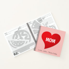 Personalizado Mamá, libro de recetas rosa de coraz
