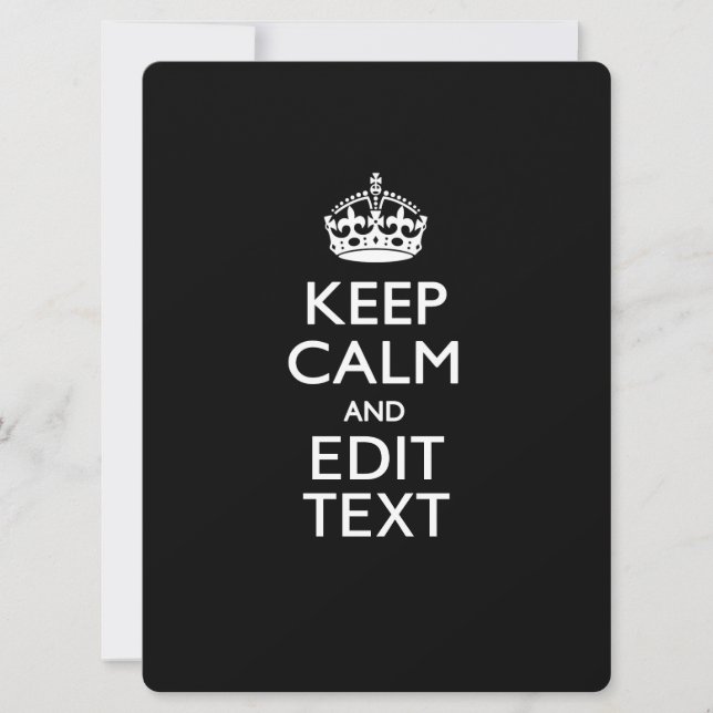Personalizado Mantener CALMA Y Editar Invitación d (Anverso)