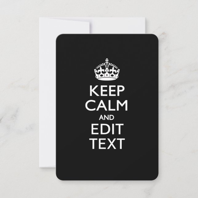 Personalizado Mantenga la CALMA de la invitación a (Anverso)