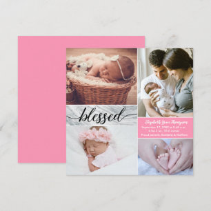 Personalizado Marble Pink Blessage Photo collage B