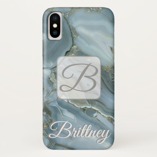 Personalizado Marmol blanco Iphone x funda (Reverso)