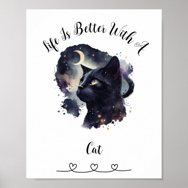 Personalizado Mascota Gato Poster de arte en pared (Frente)