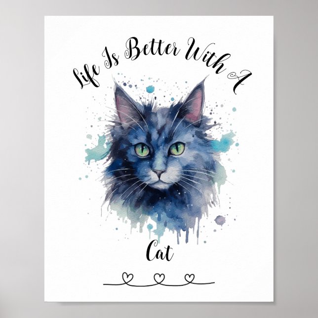 Personalizado Mascota Gato Poster de arte en pared (Frente)