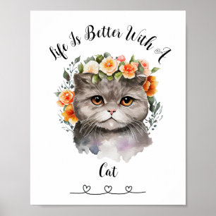 Personalizado Mascota Gato Poster de arte en pared