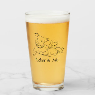 Personalizado Mascota Portrait Glass Cup Iced Coff