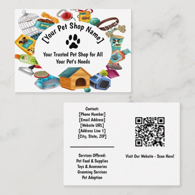 Personalizado Mascota Ver tarjeta de visita (Anverso / Reverso)