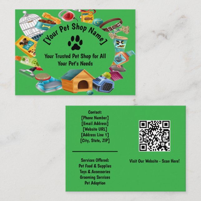 Personalizado Mascota Ver tarjeta de visita (Anverso / Reverso)