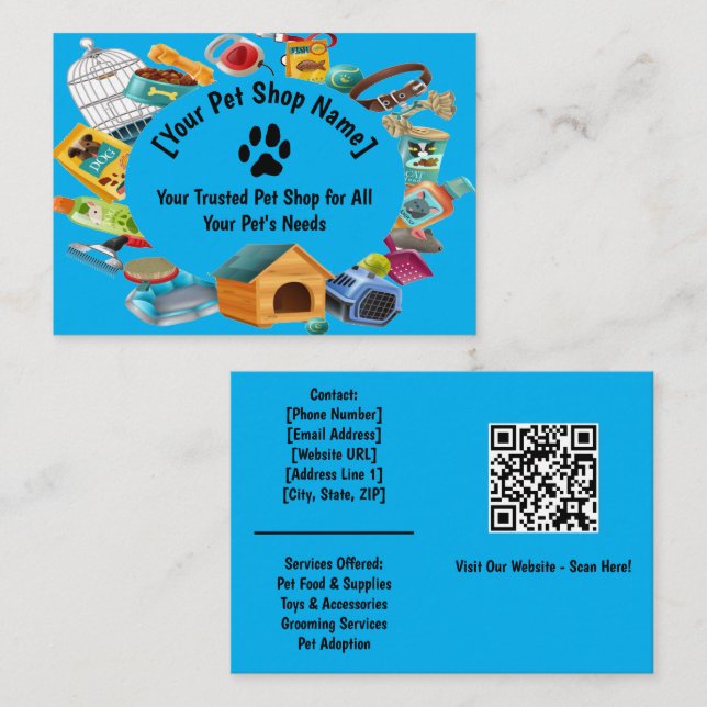 Personalizado Mascota Ver tarjeta de visita (Anverso / Reverso)