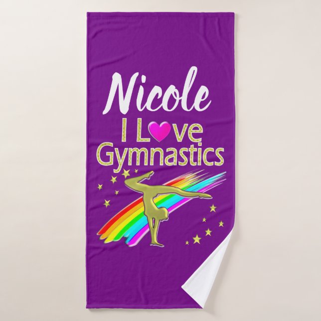 PERSONALIZADO ME ENCANTA EL DISEÑO DE GIMNASTICAS (Toalla de baño)