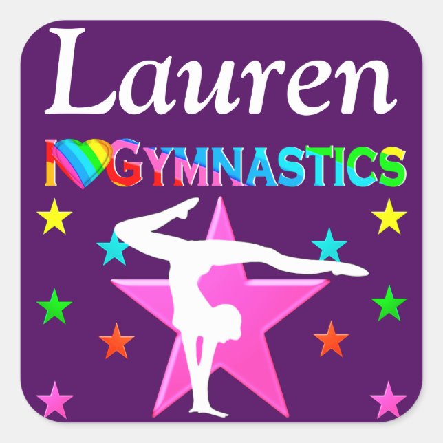 PERSONALIZADO ME ENCANTA EL PEGATINA DE GIMNASTICS (Anverso)