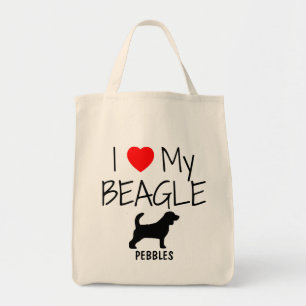 Personalizado Me Encanta Mi Bolsa Beagle Tote
