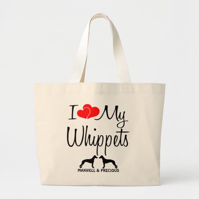 Personalizado Me Encanta Mi Bolsa De Dos Blancos (Frente)