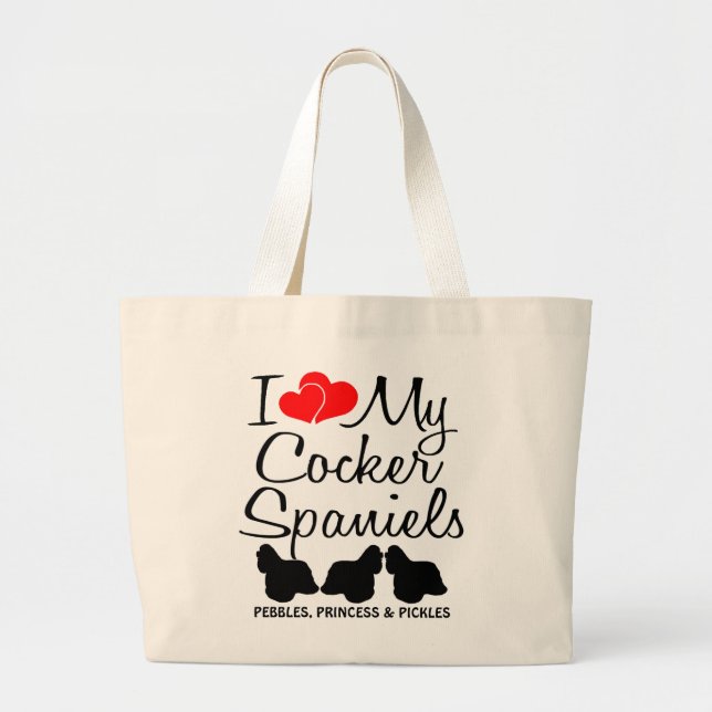 Personalizado Me Encanta Mi Bolsa De Tres Cocker S (Frente)