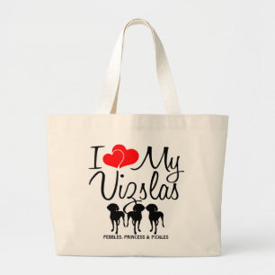 Personalizado Me Encanta Mi Bolsa De Tres Vizslas