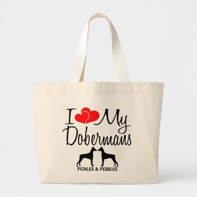 Personalizado Me Encanta Mi Bolsa Dobermans (Frente)