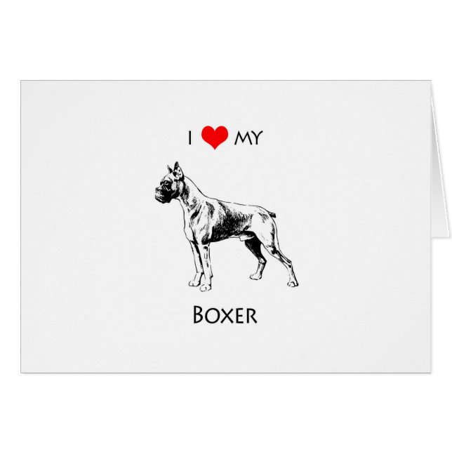 Personalizado Me Encanta Mi Corazón De Perro Boxer (Anverso (Horizontal))