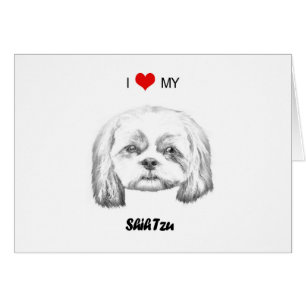 Personalizado Me Encanta Mi Esbozo De Lápiz Shih T