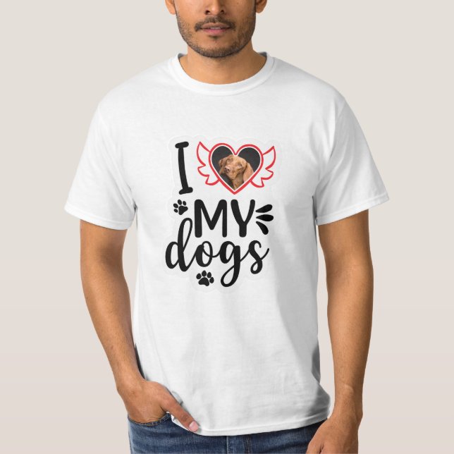 Personalizado Me Encanta Mi Foto De Perro Camiseta (Anverso)