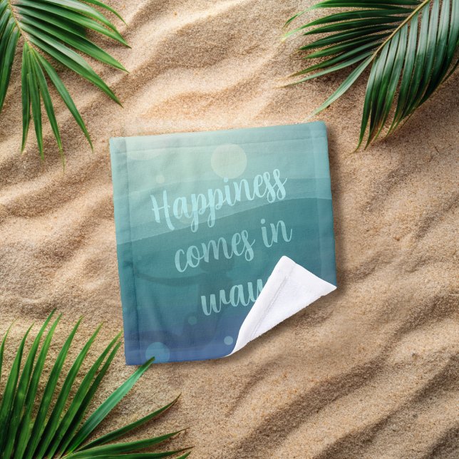 Personalizado Mermaid Life Cita Aqua Waves Wash (Happiness comes in waves! Perfect wash cloth for the mermaid! Add your own quote)