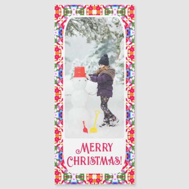 Personalizado Merry Jolly Navidades Foto Tarjeta M (Anverso)