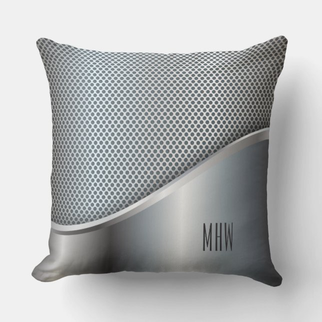 Personalizado Metalizado falso monograma almohadas (Anverso)