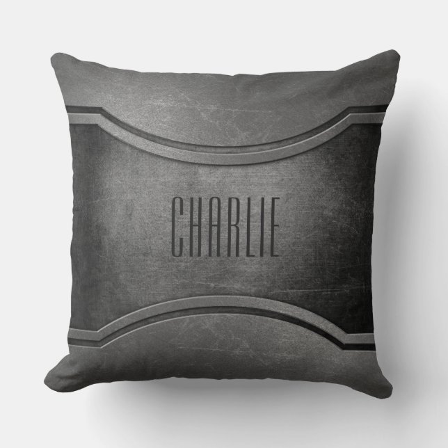 Personalizado Metalizado falso monograma almohadas (Anverso)