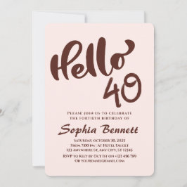 Personalizado minimalista 40.ª invitación de cumpl
