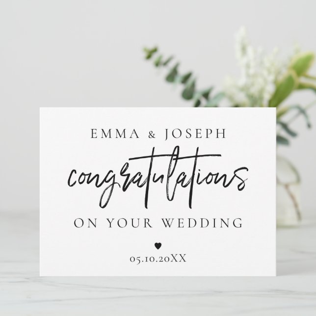 Personalizado moda moderna Felicitaciones pareja r (Anverso de pie)